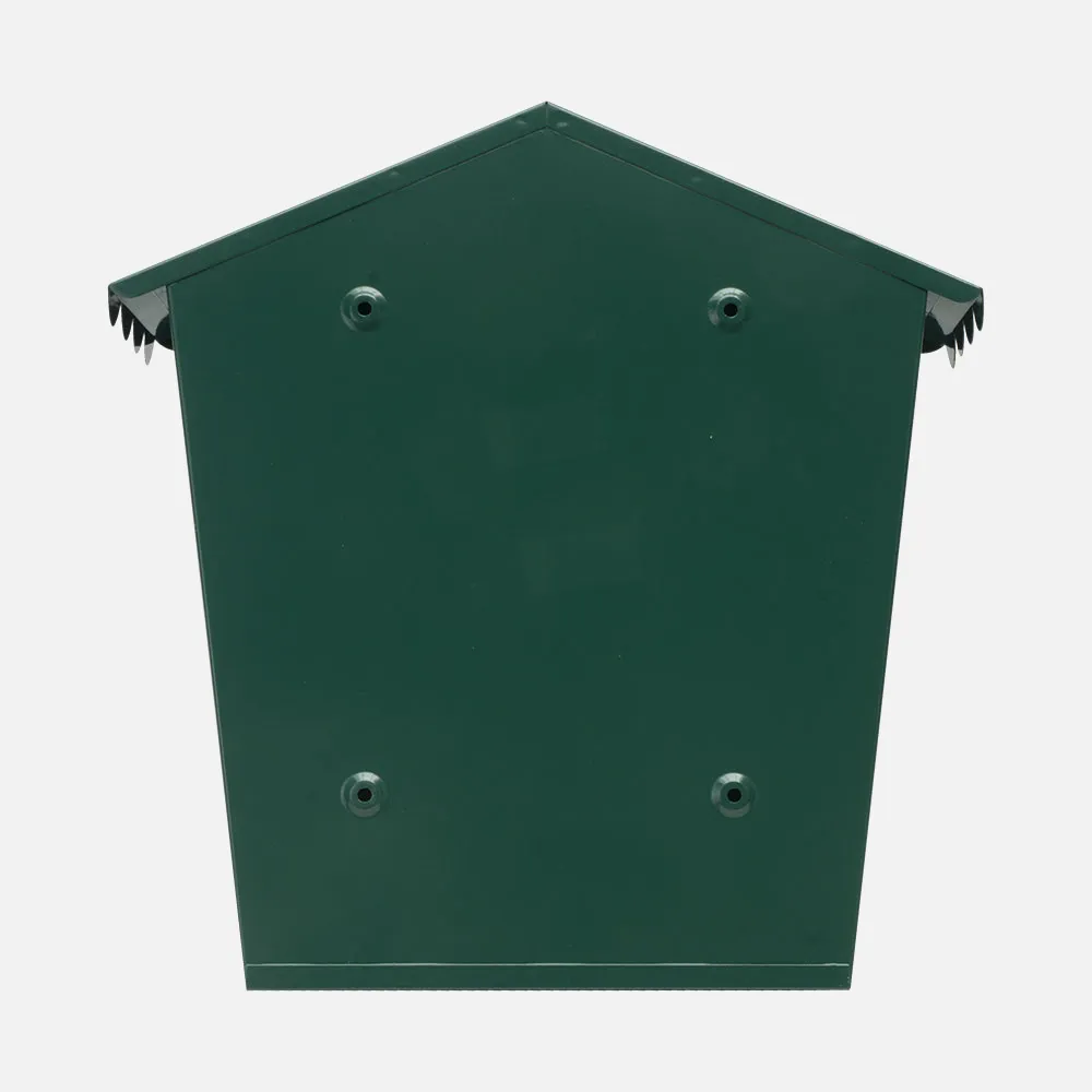 Buzon De Correo Olena Acero Galvanizado Verde 37x36x13,5 Cm Tejado Antilluvia, Cerradura Cilindrica