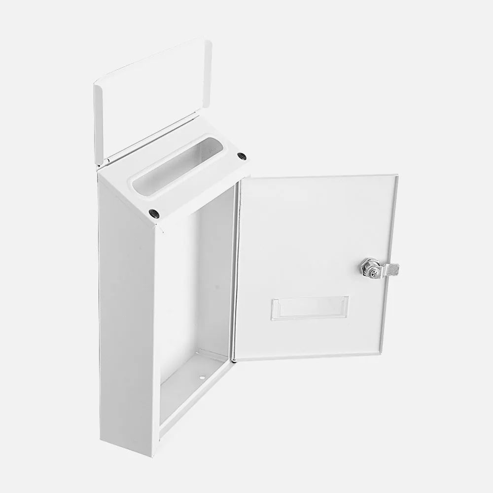 Buzon De Correo Milena Acero Galvanizado Blanco 30x21x7 Cm Cerradura De Cilindro Tapa Antilluvia