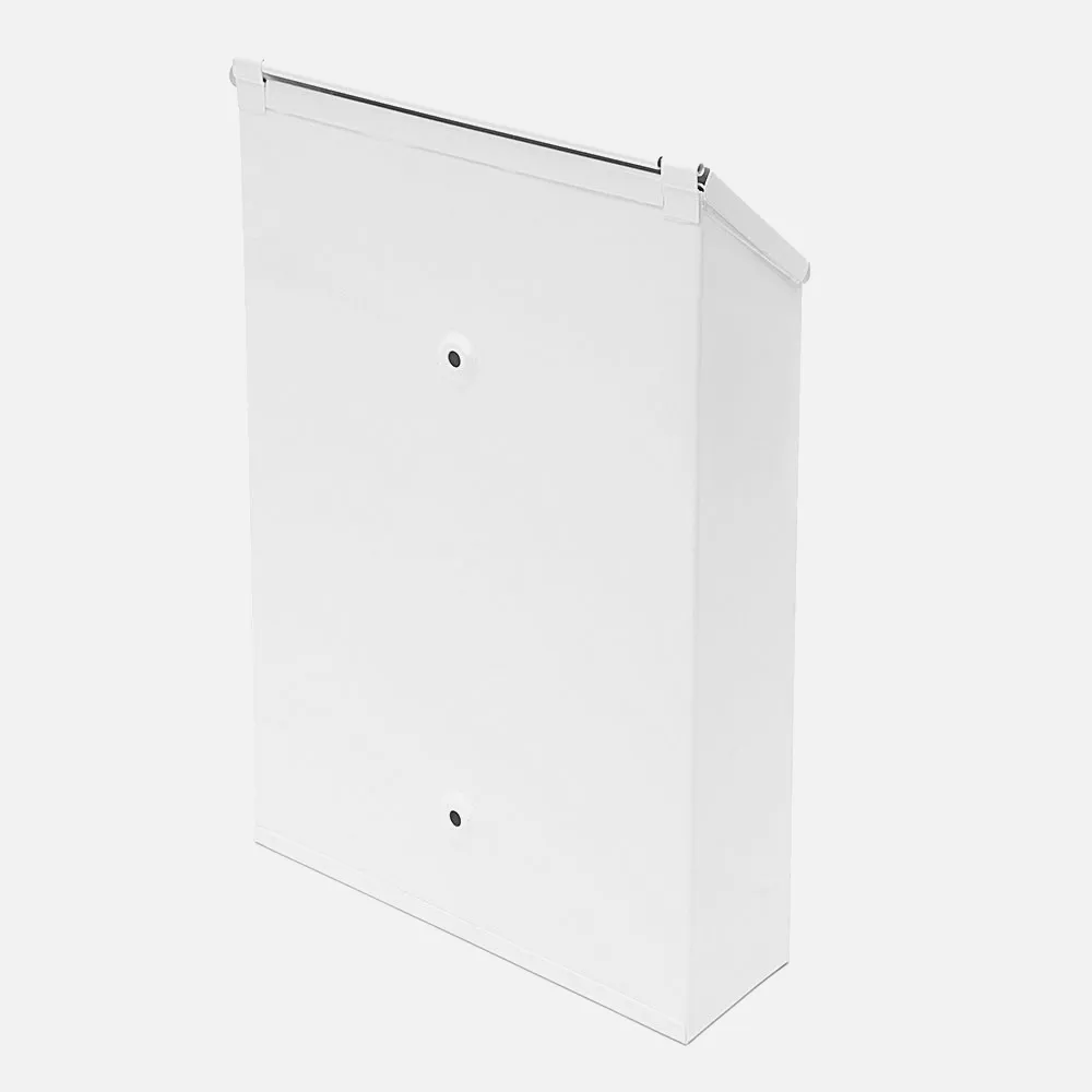 Buzon De Correo Milena Acero Galvanizado Blanco 30x21x7 Cm Cerradura De Cilindro Tapa Antilluvia