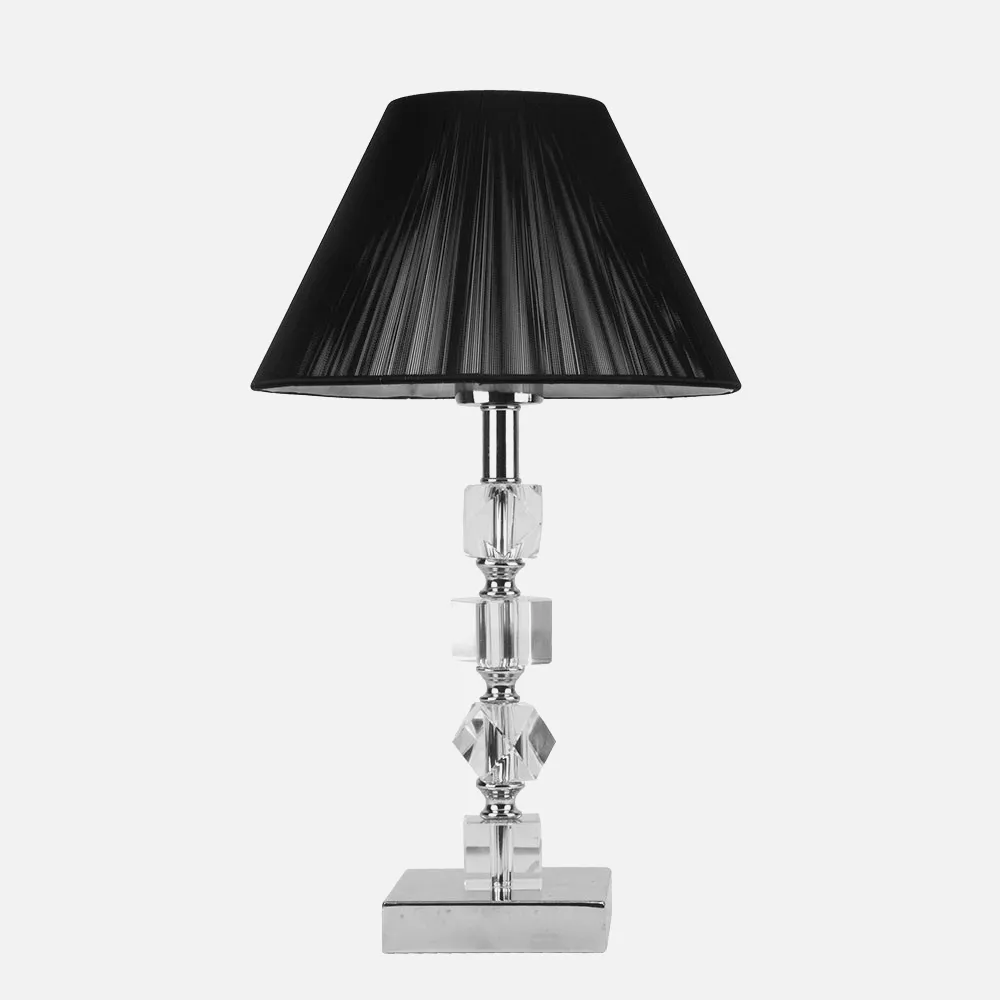 Sobremesa Cariz 1xe27 Cromo Pantalla Negra 42x25x 25 Cm