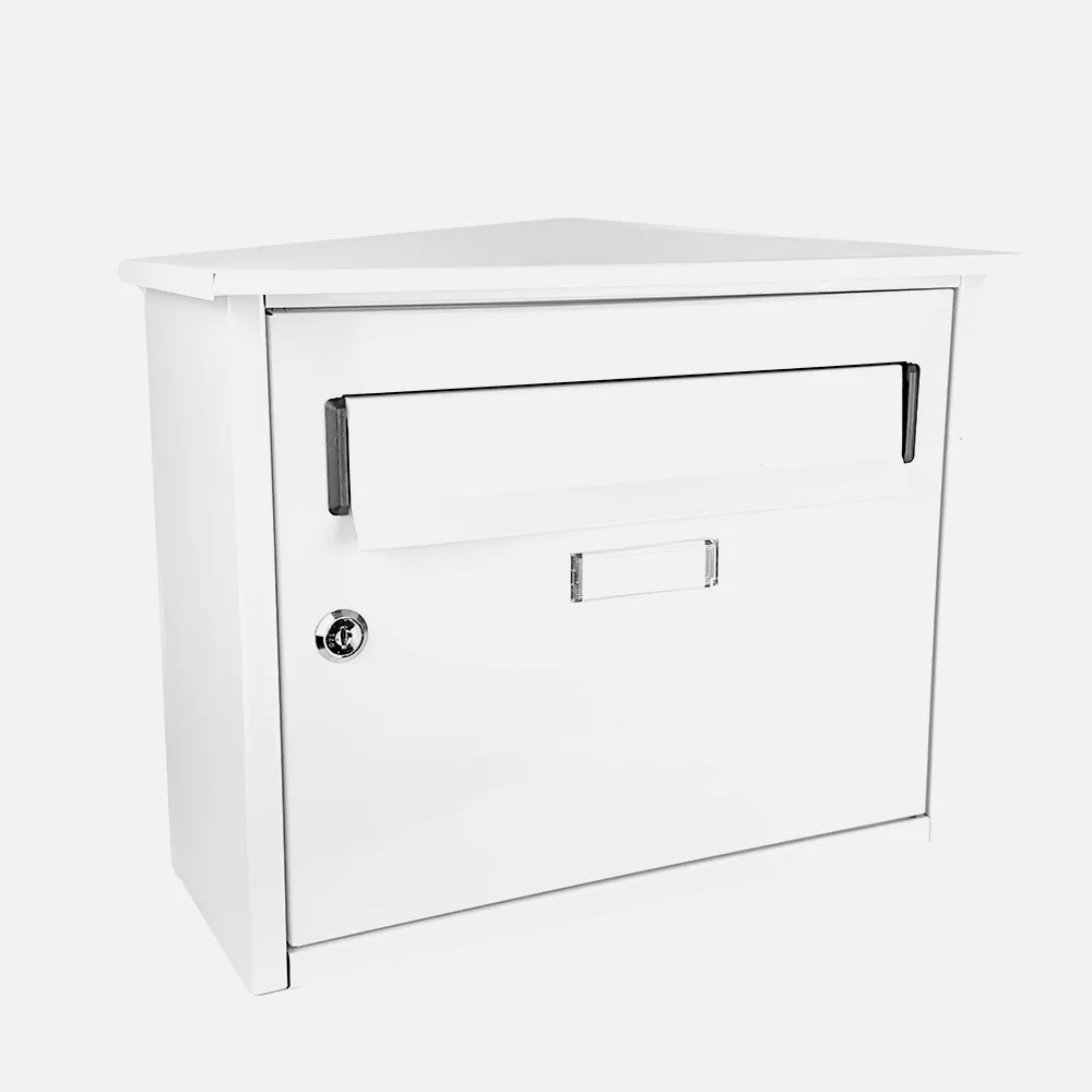 189801001 - Buzon De Correo Nikita Acero Galvanizado Blanco 33x39x17 Cm Diseño Trampilla Antilluvia Resistente