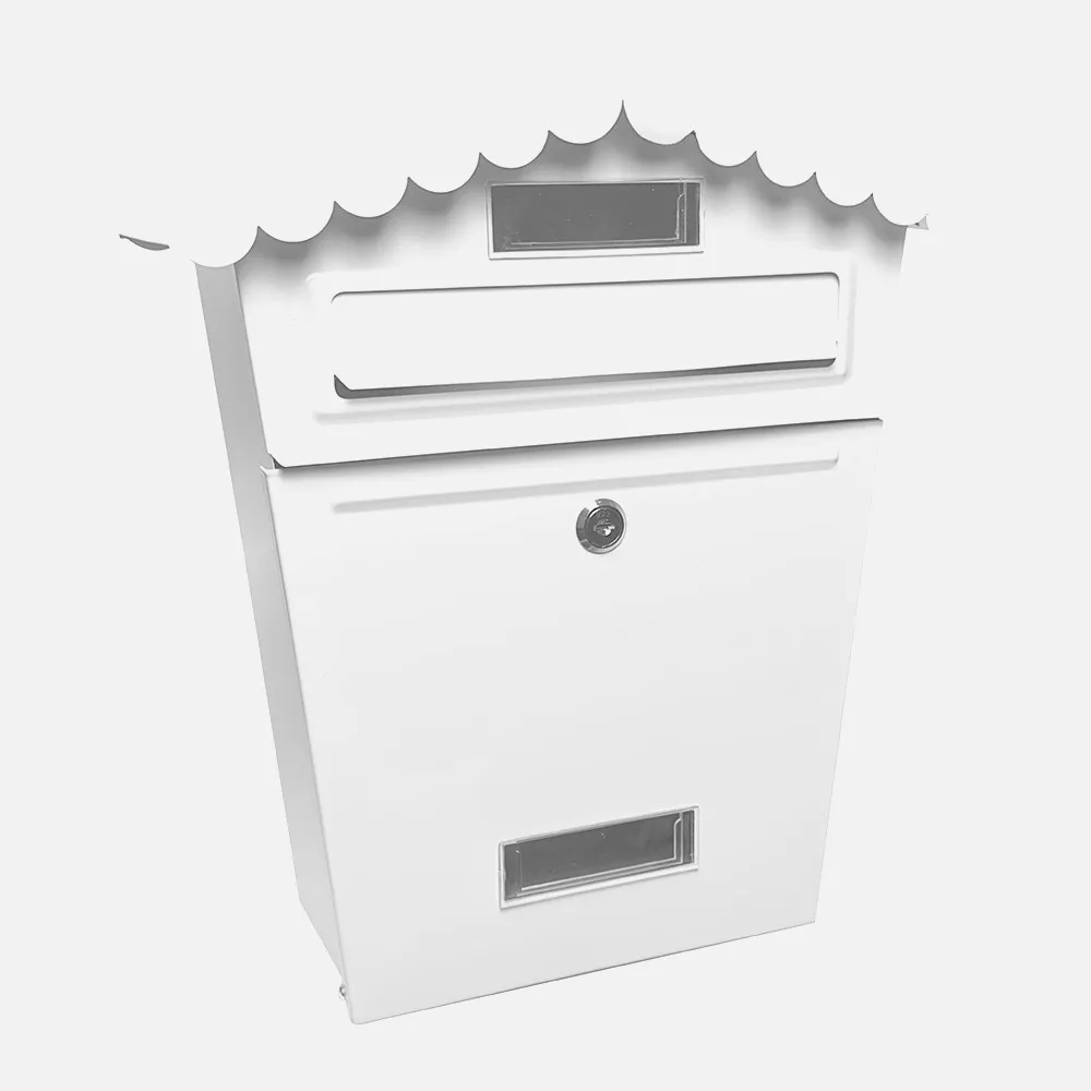 189701001 - Buzon De Correo Frida Acero Galvanizado Blanco 36x32x10 Cm Tejado Antilluvia, Ventana Visualizacion
