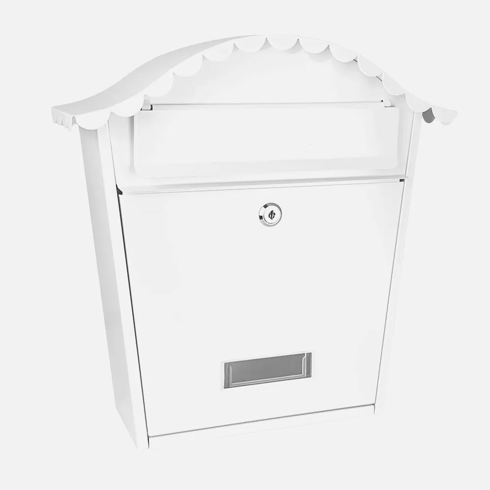 189401001 - Buzon De Correo Tilda Acero Galvanizado Blanco 37x36x13,5 Cm Tejadillo Antilluvia
