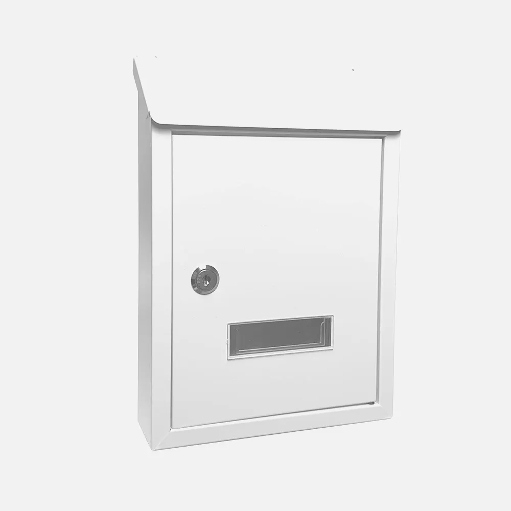 189201001 - Buzon De Correo Milena Acero Galvanizado Blanco 30x21x7 Cm Cerradura De Cilindro Tapa Antilluvia