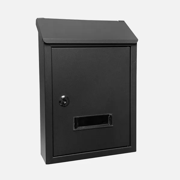 Buzon De Correo Milena Acero Galvanizado Negro 30x21x7 Cm Cerradura De Cilindro Tapa Antilluvia
