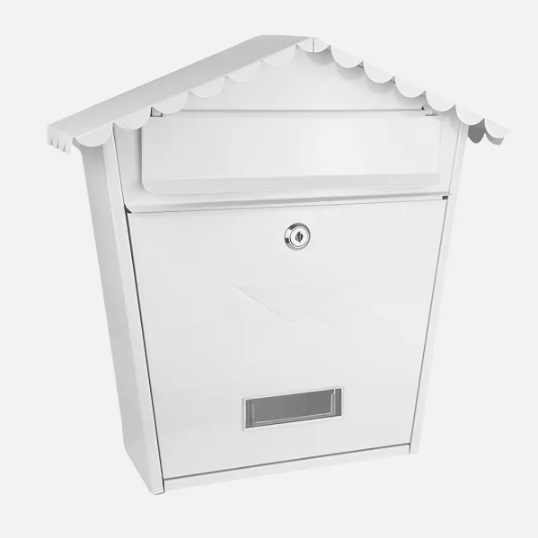 Mailbox Of Post Olena Steel Galvanised White 37x36x13,5 Cm Roof Antilluvia, Lock Cylindrical