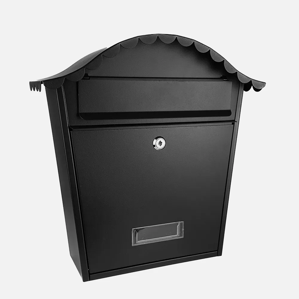 189401009 - Mailbox Of Post Tilda Steel Galvanised Black 37x36x13,5 Cm Tejadillo Antilluvia