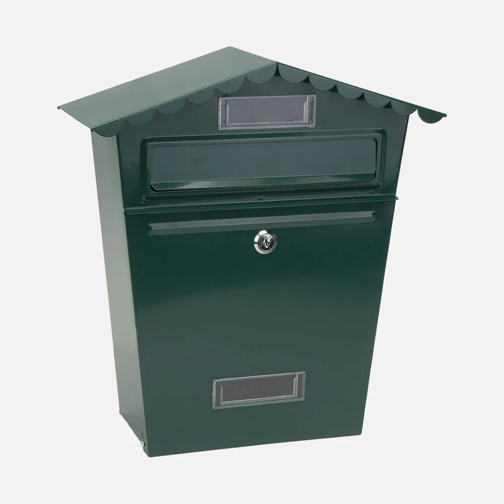 189701006 - Buzon De Correo Frida Acero Galvanizado Verde 36x32x10 Cm Tejado Antilluvia, Ventana Visualizacion