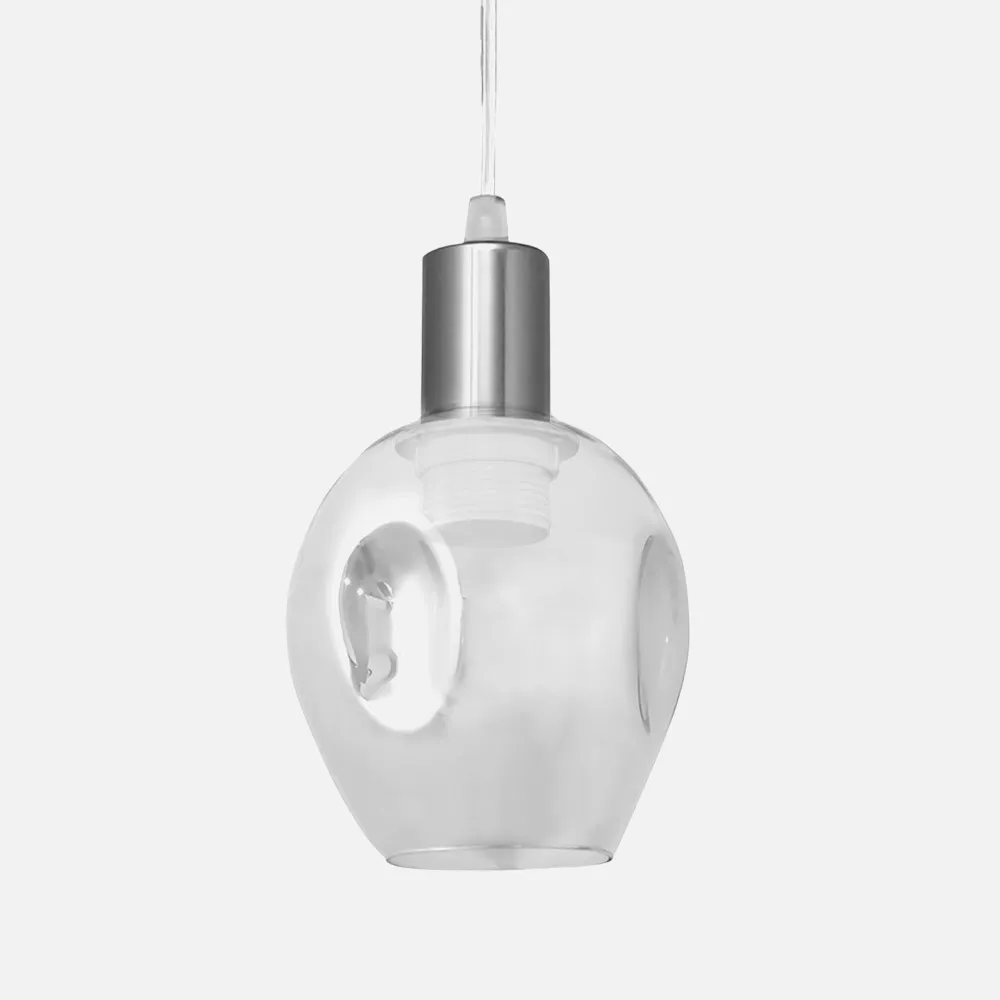 Colgante Meteoro 1xe27 Cromo/fume Regx14 3 Oquedades