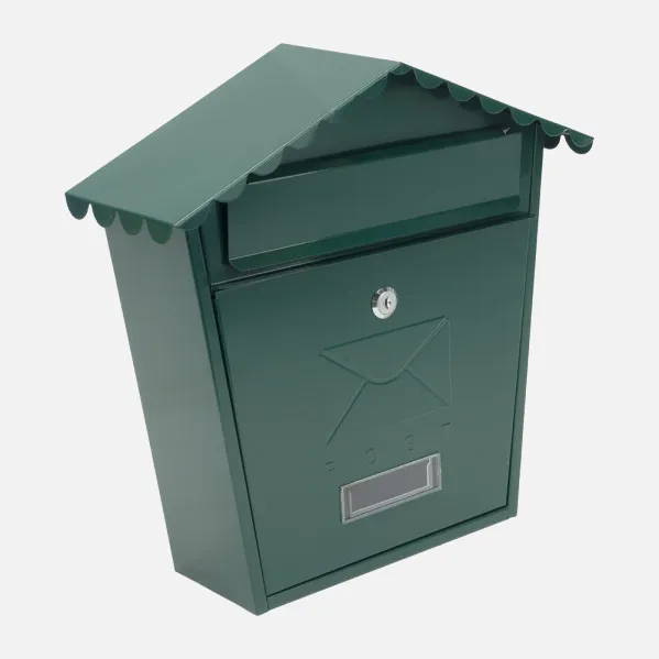 Mailbox Of Post Olena Steel Galvanised Green 37x36x13,5 Cm Roof Antilluvia, Lock Cylindrical