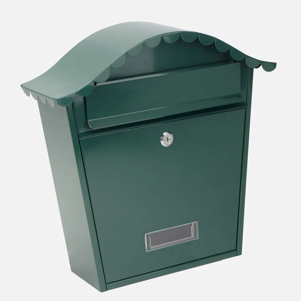 189401006 - Mailbox Of Post Tilda Steel Galvanised Green 37x36x13,5 Cm Tejadillo Antilluvia