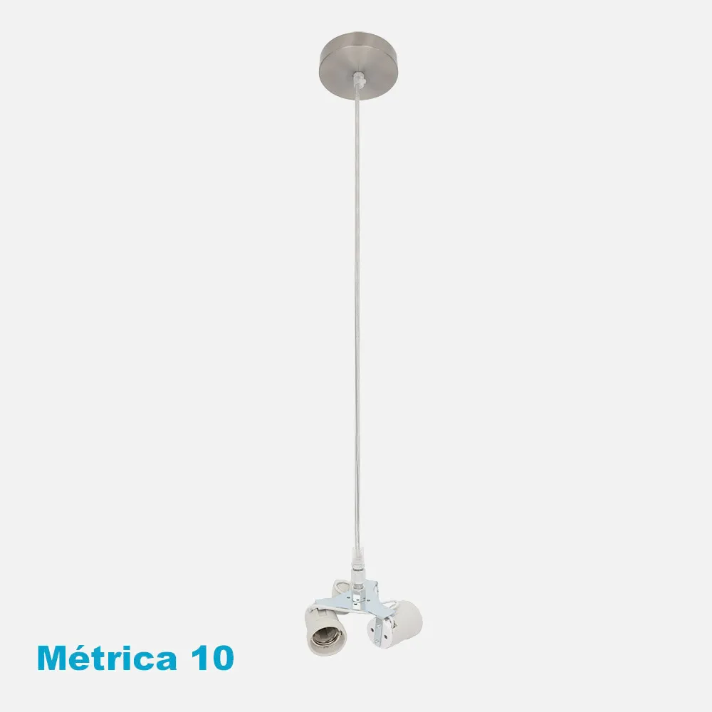 201393003 - Arm. Colgante Cara 3xe27 Niquel M10 Regx10x10 Cm