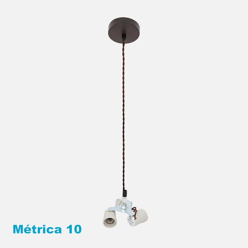 201393002 - Arm. Colgante Cara 3xe27 Marron M10 Regx10x10 Cm