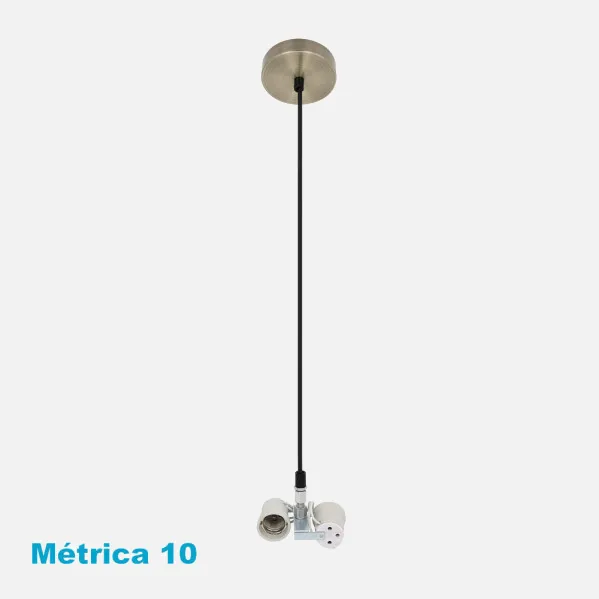 Arm. Colgante Cara 2xe27 Cuero M10 Regx10x10 Cm