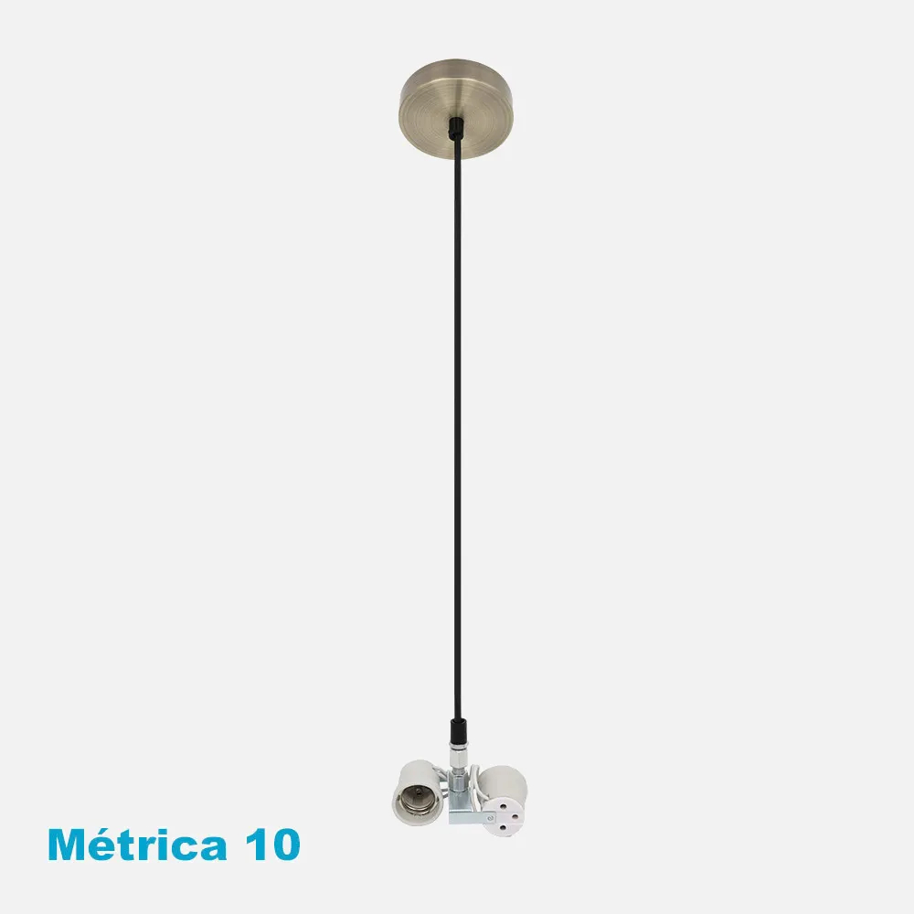 201392014 - Arm. Colgante Cara 2xe27 Cuero M10 Regx10x10 Cm