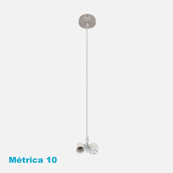 Arm. Colgante Cara 2xe27 Niquel M10 Regx10x10 Cm