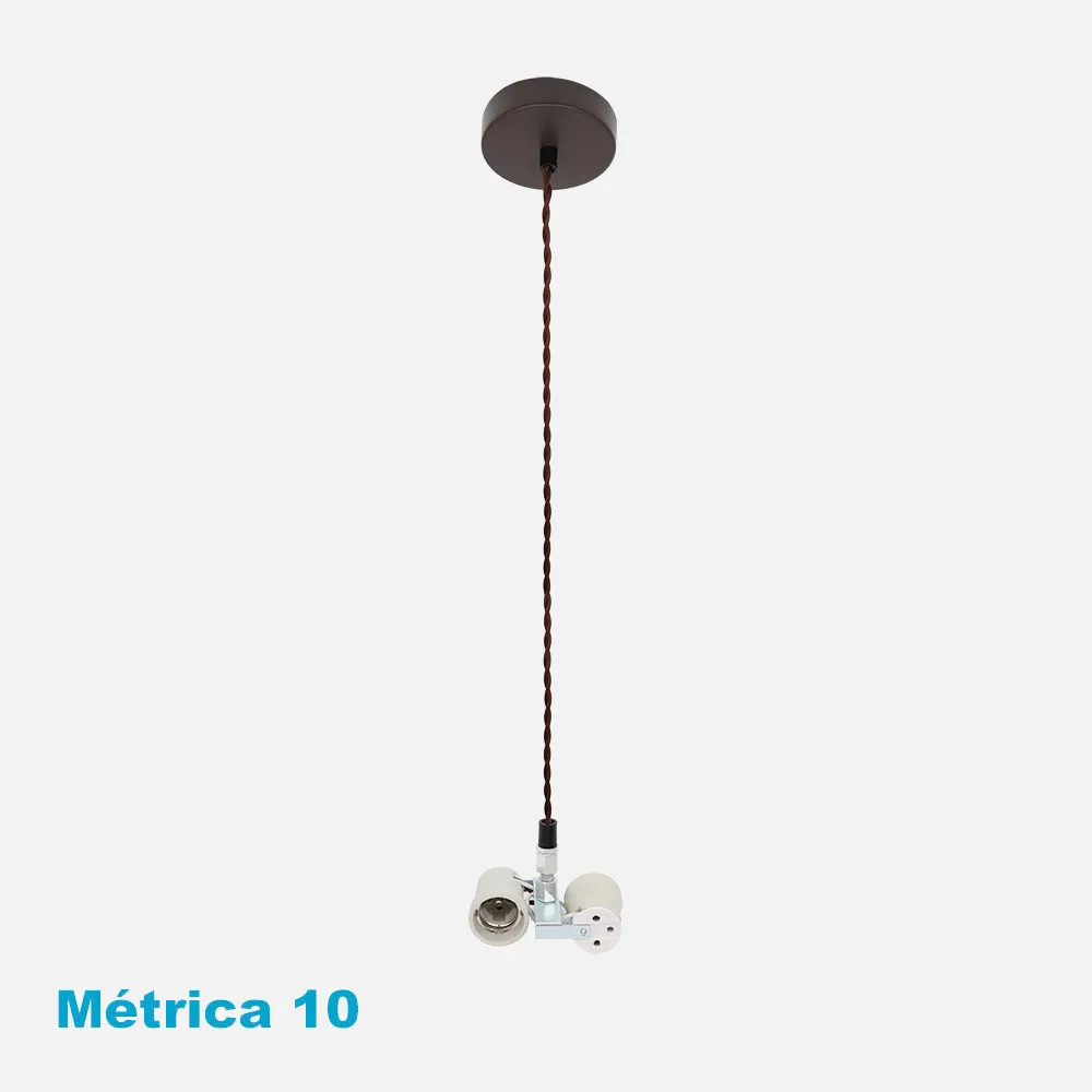 201392002 - Arm. Colgante Cara 2xe27 Marron M10 Regx10x10 Cm