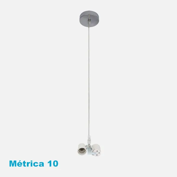 Arm. Colgante Cara 2xe27 Cromo M10 Regx10x10 Cm