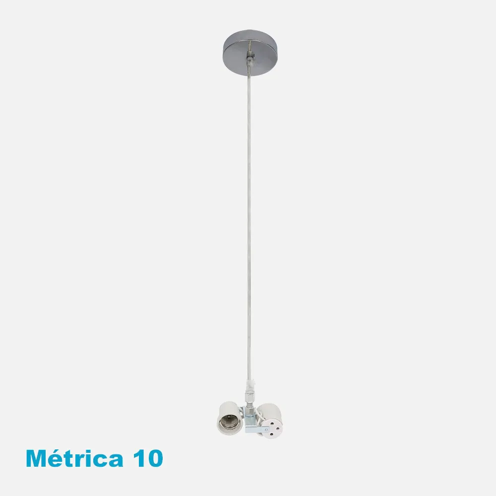 Arm. Colgante Cara 2xe27 Cromo M10 Regx10x10 Cm