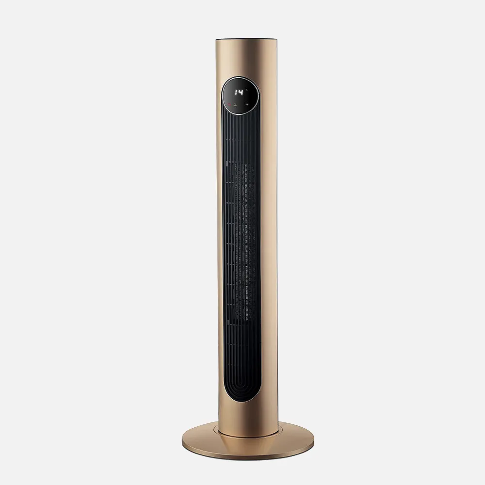 198332029 - Fan heater Ceramic Vertical 2000w Gold Oscillating.Remote control 2 pow.3 func Dimmable therm. Tip-over protection Timer 90x21x21cm
