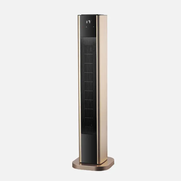 Fan heater Ceramic Vertical 2000w Gold Oscillating.2 powers 3 functions 86x22x22cm Remote control Dimmable therm. Timer