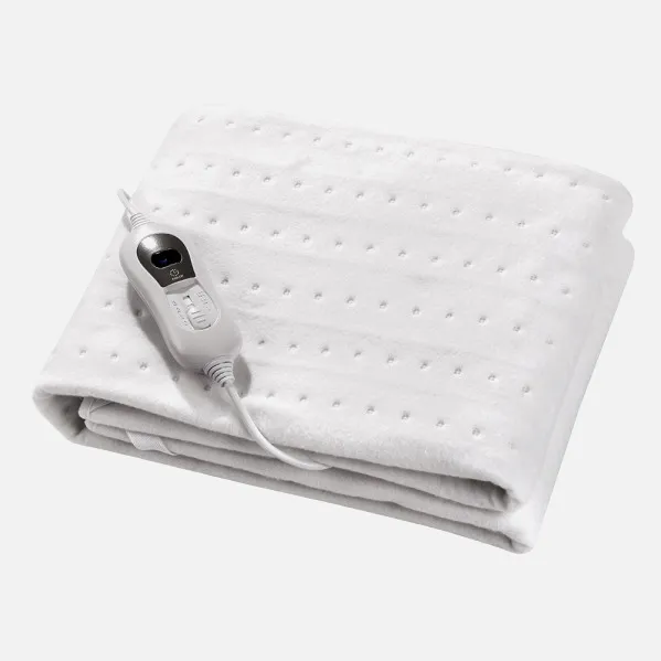 Bed Warmer Electric Comfort White 60w 150x80cm 3 Levels Led Control Auto Shut-off 3h Washable