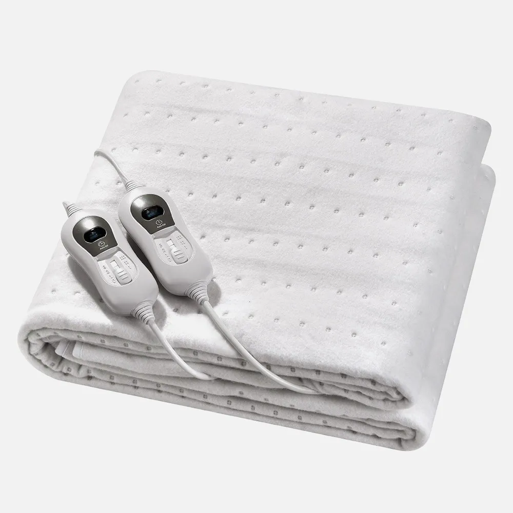 199912301 - Bed Warmer Electric Comfort Duo White 60/120w 160x140cm 3 Levels 2 Independent Controls Auto Shut-off Washable