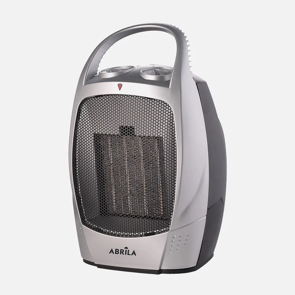 198631578 - Fan Heater Ceramic 1500w Black/Silver Therm.reg 2 Powers.Fan/Heat Tip-over Protection Carry Handle28x18,5x15cm