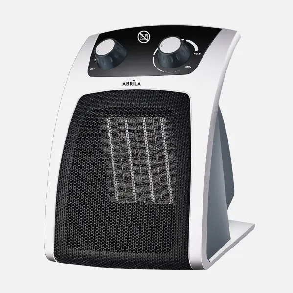 Fan Heater Ceramic 2000w White/Black Fan/Heat 2 Powers 3 Functions Therm.reg. Tip-over Protection 23x19x17 Cm