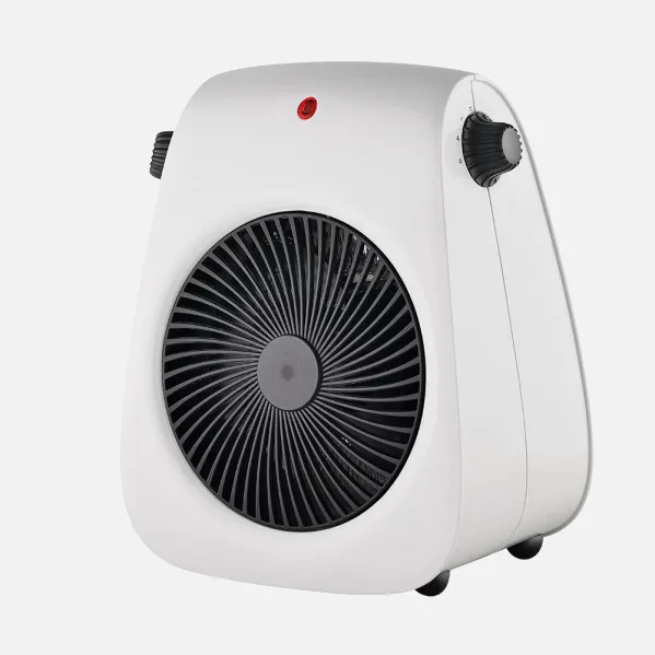 Fan Heater Electric Style 2000w White 2 Powers 3 Functions Therm.reg. Tip-over Protection And Carry Handle 26,8x21,2x14cm