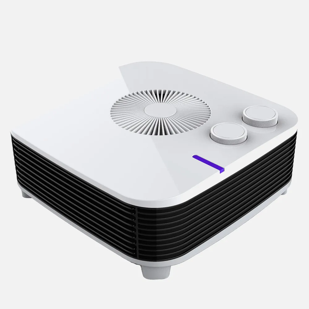 198722001 - Fan Heater Electric Style 2000w White Horizontal 2 Powers.3 Functions Therm.reg. 11,5x26x26 Cm