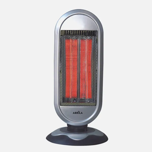 Estufa Elect.de Carbono Fulgor 900w Negro/plata 2potencias Oscilante 2elemntos Asa Antivuelco Termost.reg 60x30x30cm