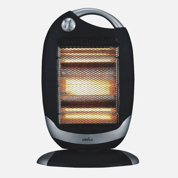Heater Elec.Radiant 1200w Black/Silver 3-power Oscillating 3-element,carry handle And Tip-over protection 52x33x25cm