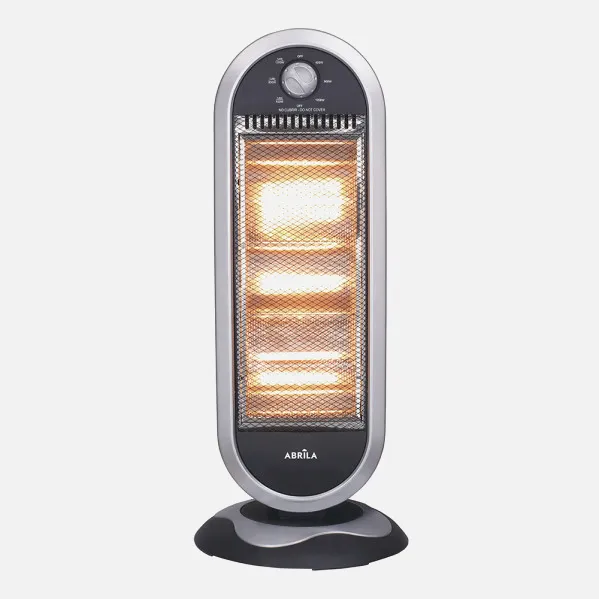 Heater Elec.Radiant 1200w  Black/Silver 3-power Oscillating 3-element Carry handle And Tip-over protection 70x30x30cm