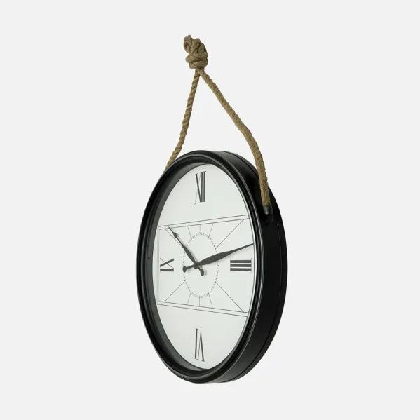 Reloj De Pared Zaman Negro 50d C/cuerda  Agujas Espada