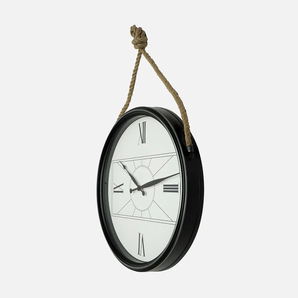 Reloj De Pared Zaman Negro 50d C/cuerda  Agujas Espada