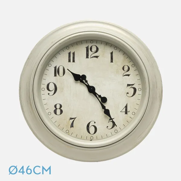 Reloj De Pared Lamba Blanco 46d Agujas Retro
