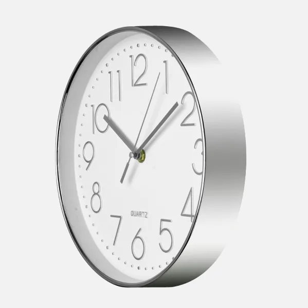 Reloj De Pared Minuto Plata 25d Mov.continuo