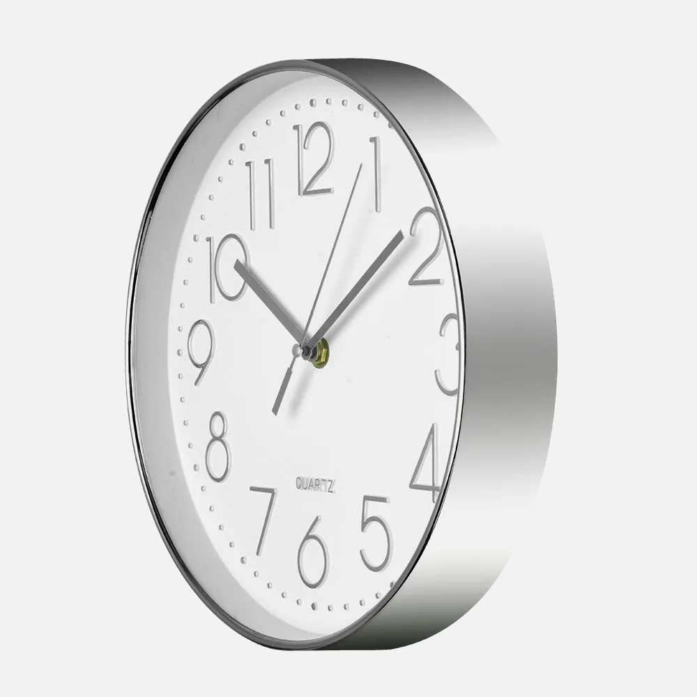 Reloj De Pared Minuto Plata 25d Mov.continuo