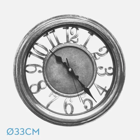 Wall Clock Limbo Black / Silver  33d Cont. Movement