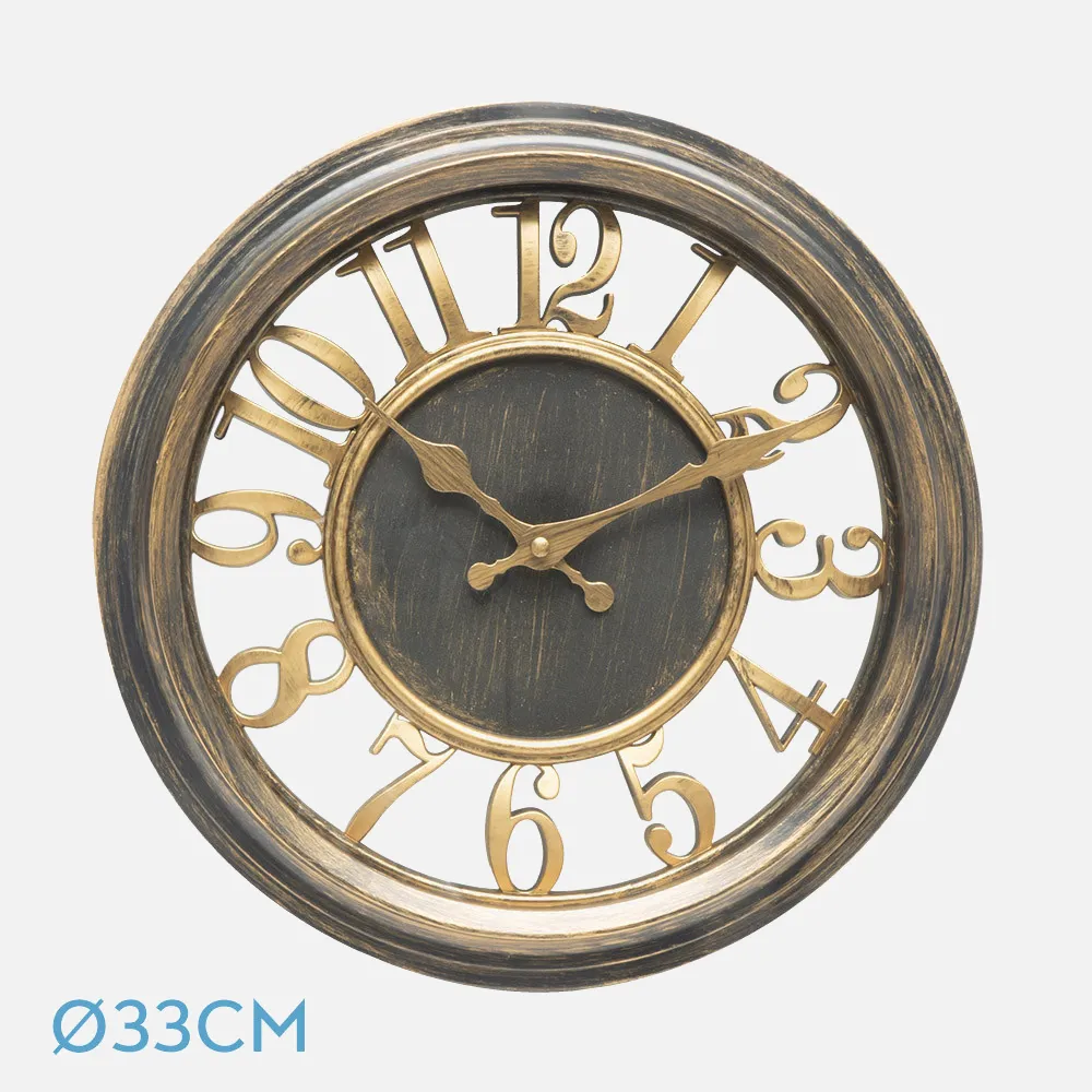 191510002 - Wall Clock Limbo Aged Leather 33d Cont. Movement
