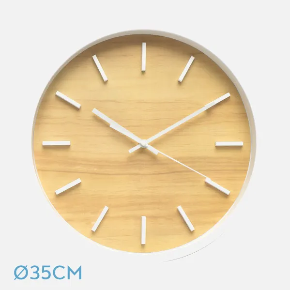 Wall Clock Mesoma White-beech 35d Cont. Movement