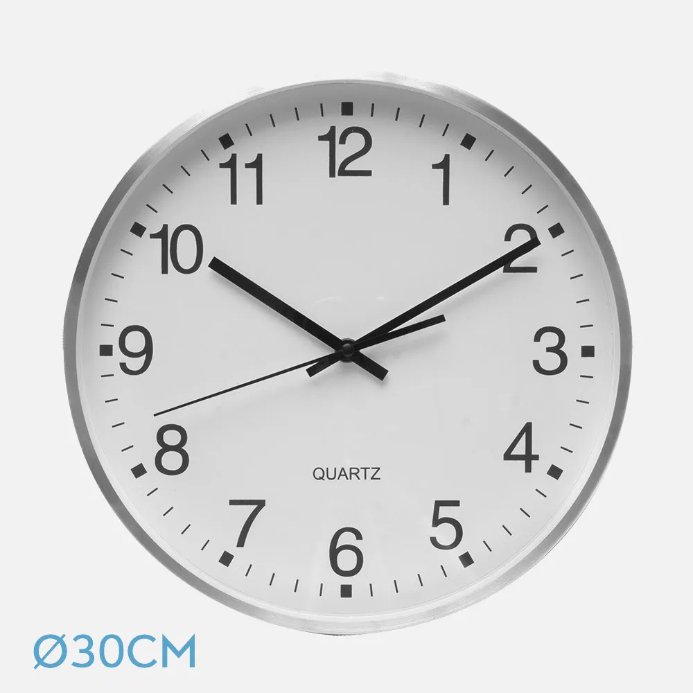191310001 - Reloj De Pared Team Aluminio-blanco 30d  Movimiento Continuo