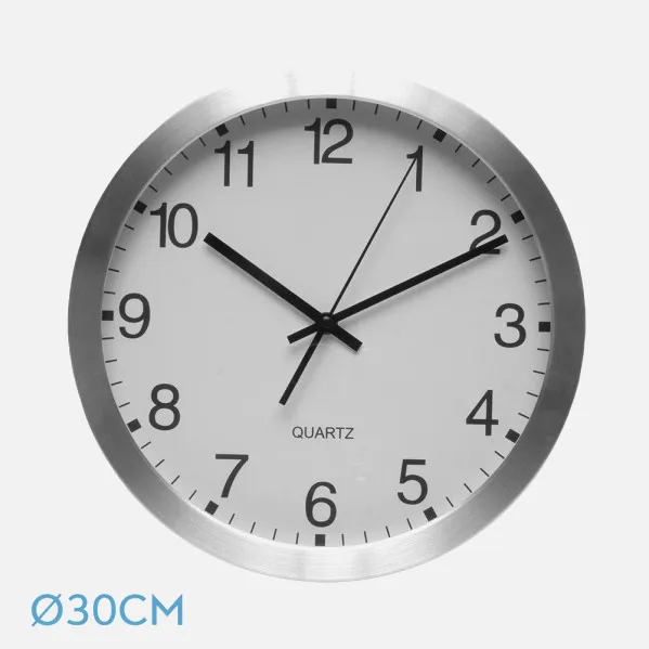 Wall Clock Cronus Aluminium-white 30d Continuous Movement