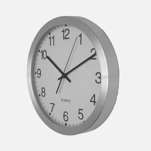 Reloj De Pared Cronus Aluminio-blanco 30d Movimiento Continuo
