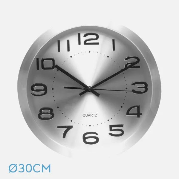 Wall Clock Cronus Aluminium-silver 30d  Continuous Movement