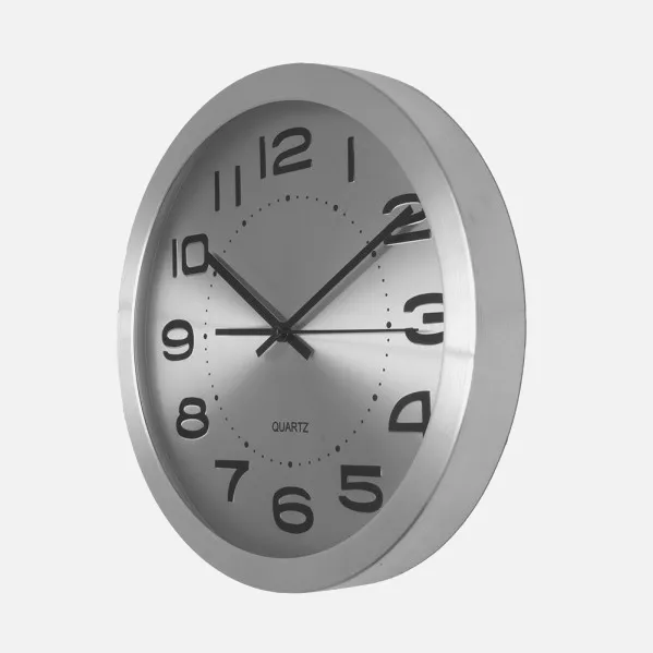 Wall Clock Cronus Aluminium-silver 30d  Continuous Movement