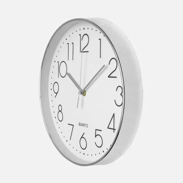 Reloj De Pared Tiempo Plata 30d Mov.continuo