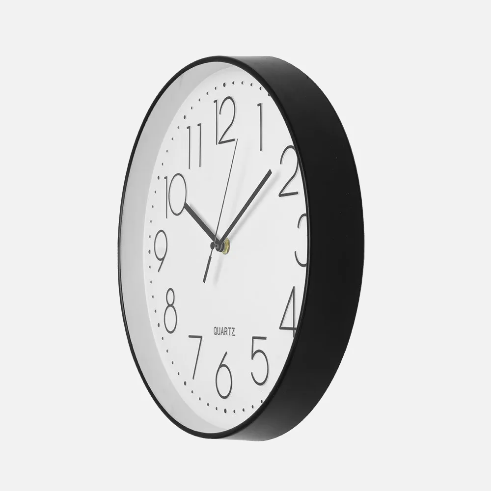 Reloj De Pared Tiempo Negro 30d Mov.continuo