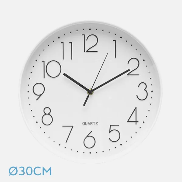 Wall Clock Tiempo White 30d Cont. Movement